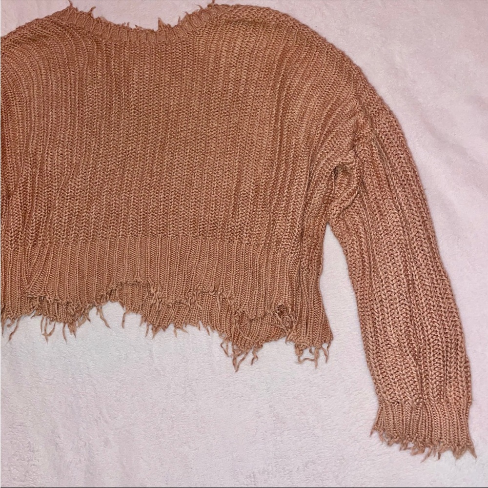 Wildfox Pullover Positano Tan V Neck Sweater size Large - Picture 5 of 9